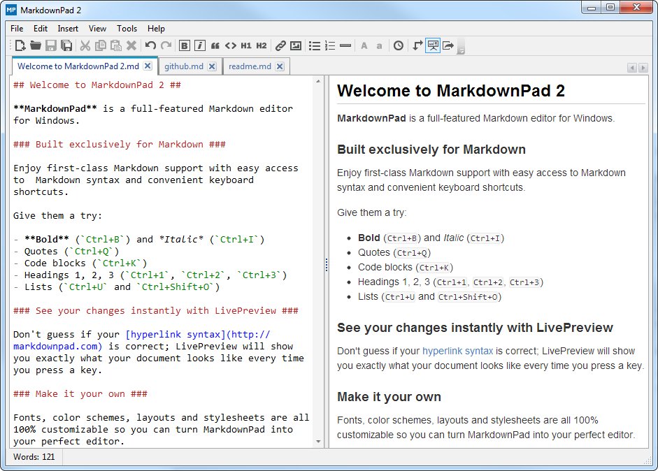 Screenshto of MarkdownPad